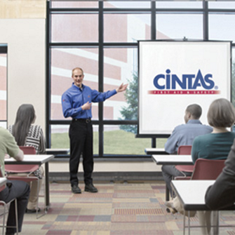 Cintas employee conducting training